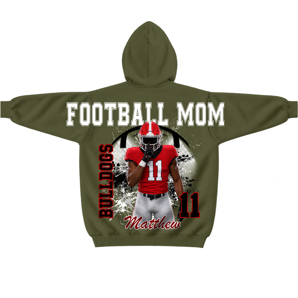 Custom Football Mama Sweatshirt, Sports Mama Hoodie, Large Back Graphic Team Name L0411 TH23