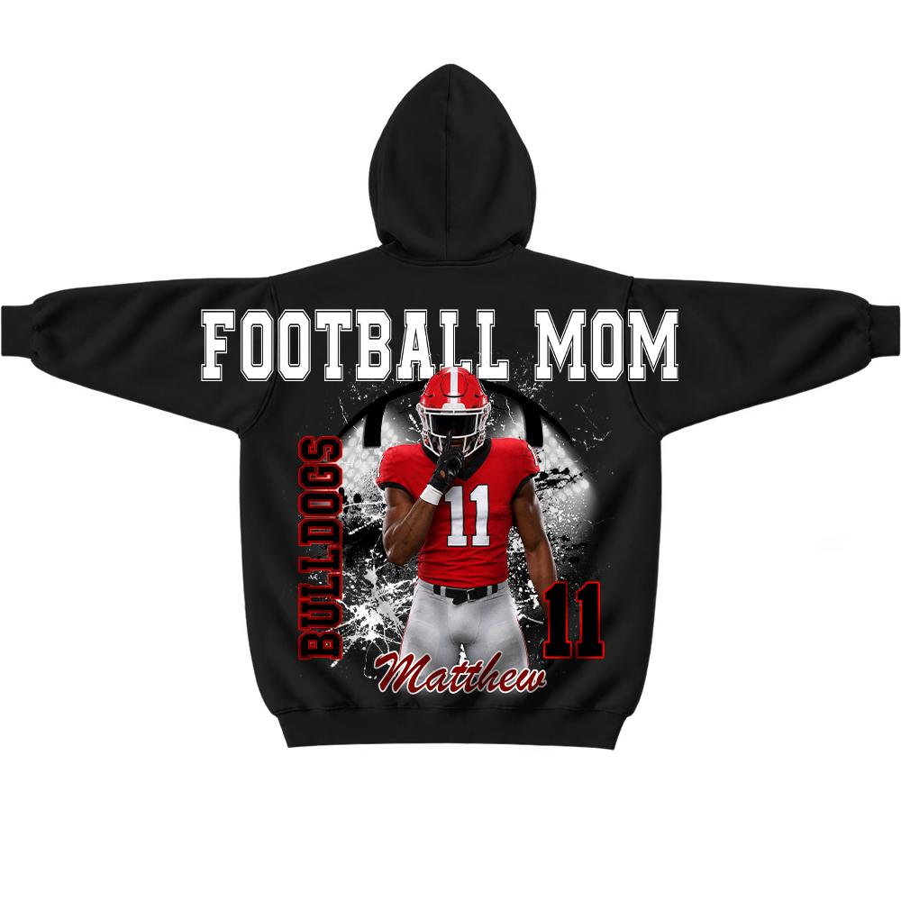 Custom Football Mama Sweatshirt, Sports Mama Hoodie, Large Back Graphic Team Name L0411 TH23