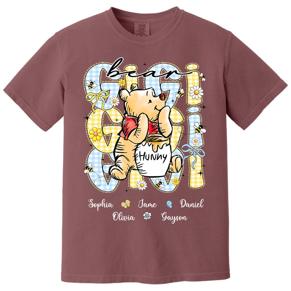 Mama Bear, Personalized Mama Bear Shirt With Bee Kids Name, Gift For Mom Grandma, Gift For Mother's Day MI209 Hv01