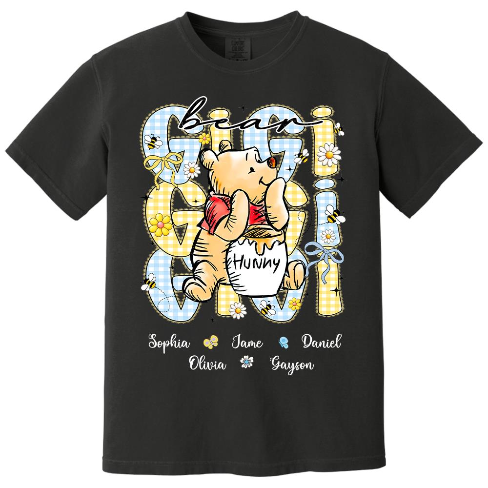 Mama Bear, Personalized Mama Bear Shirt With Bee Kids Name, Gift For Mom Grandma, Gift For Mother's Day MI209 Hv01