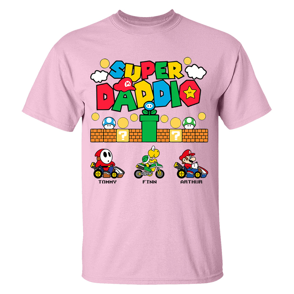 Personalized Super Daddio Shirt, Custom Names Shirt, Father's Day Gift Vr2