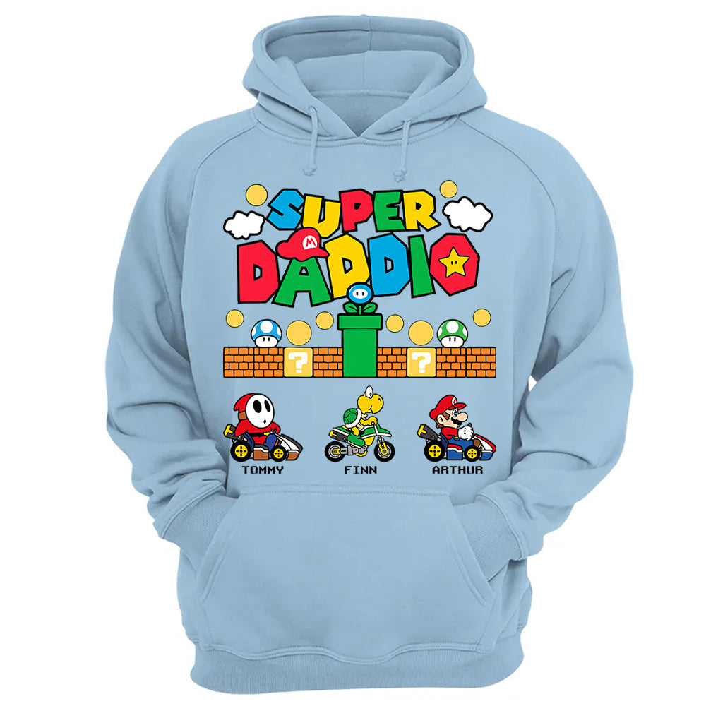 Personalized Super Daddio Shirt, Custom Names Shirt, Father's Day Gift Vr2