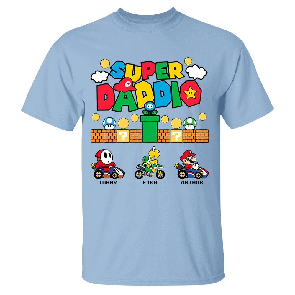 Personalized Super Daddio Shirt, Custom Names Shirt, Father's Day Gift Vr2