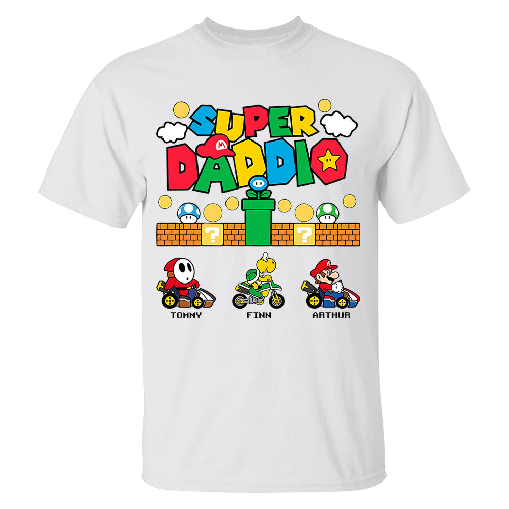 Personalized Super Daddio Shirt, Custom Names Shirt, Father's Day Gift Vr2