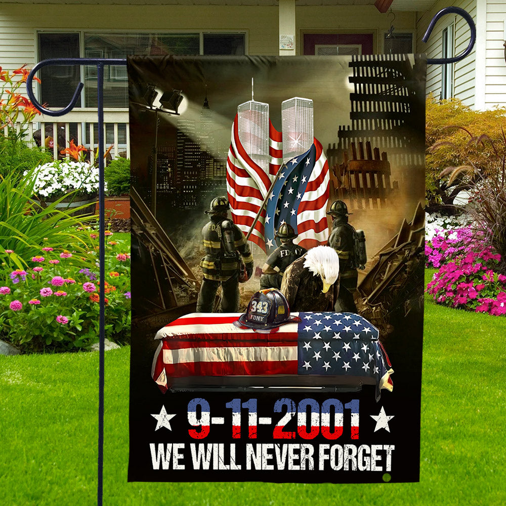 Patriot Day 911 Firefighter We Will Never Forget Flag T1807 Do99