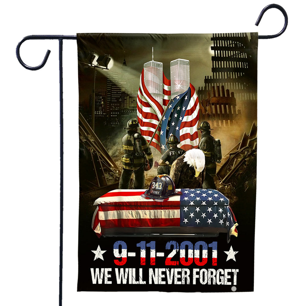 Patriot Day 911 Firefighter We Will Never Forget Flag T1807 Do99
