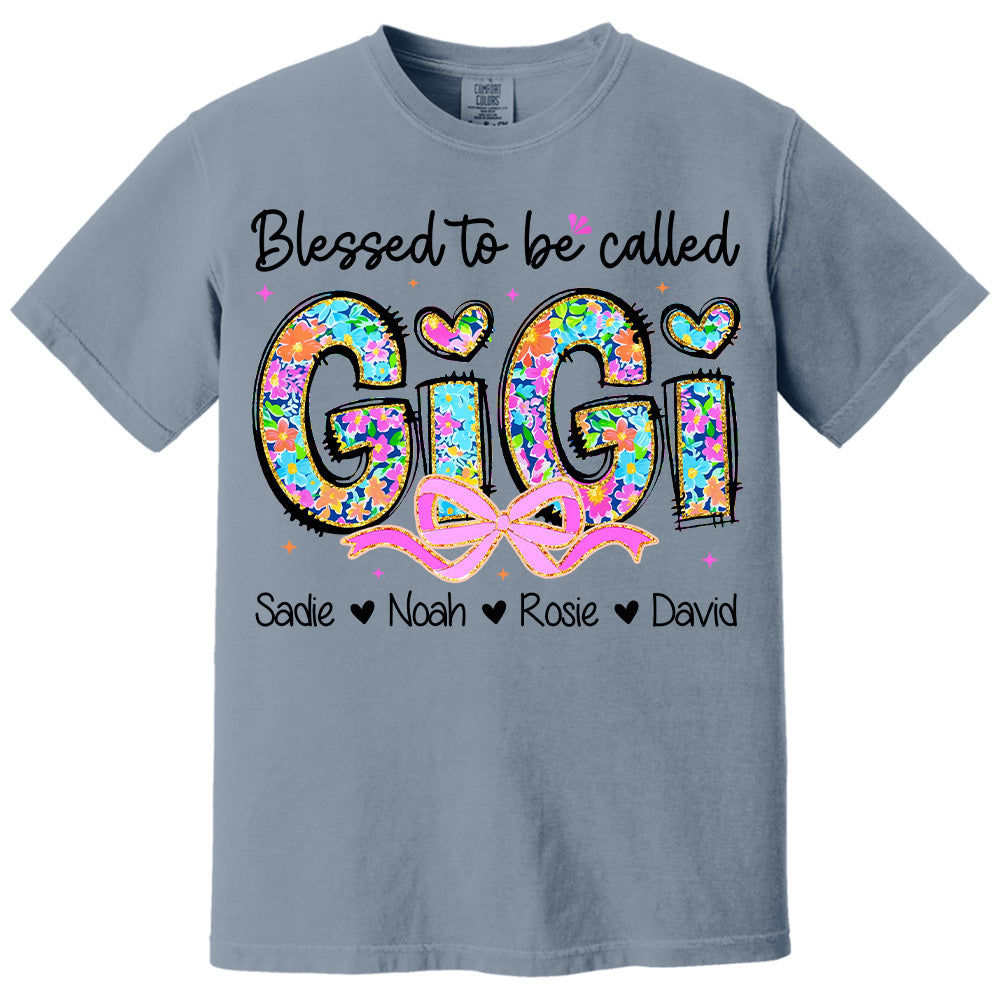 Personlized Blessed To Be Called Grandma Shirt, Custom Nickname and Kid T1807 NV01