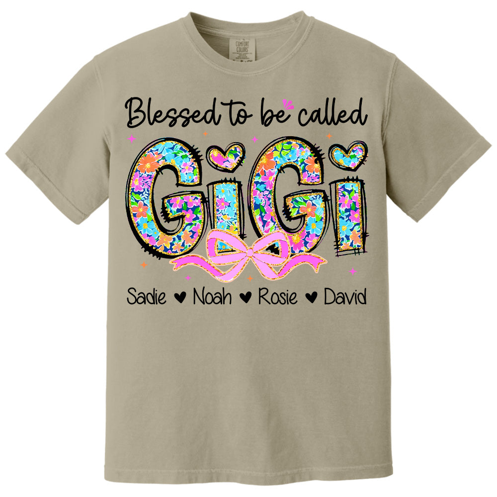 Personlized Blessed To Be Called Grandma Shirt, Custom Nickname and Kid T1807 NV01