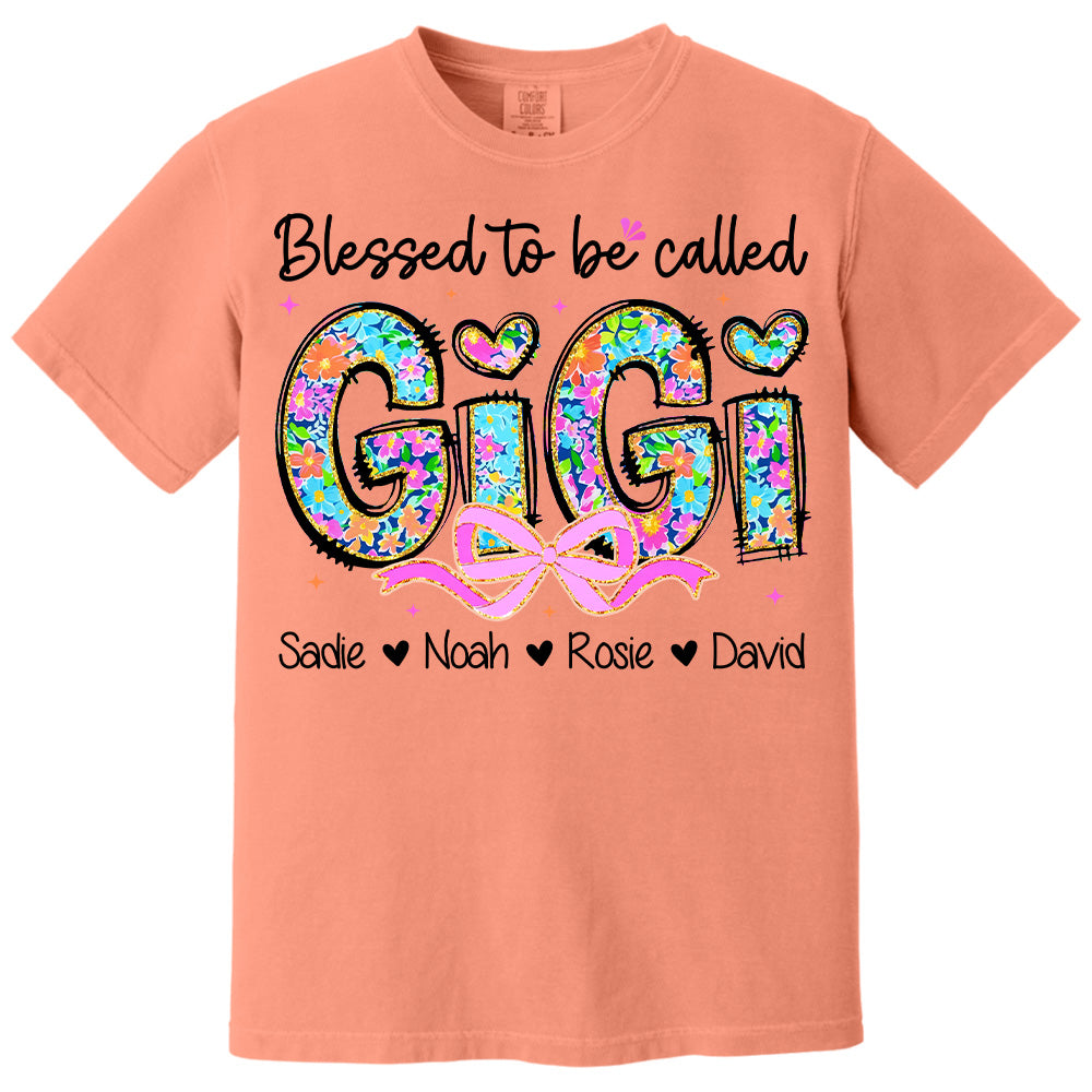 Personlized Blessed To Be Called Grandma Shirt, Custom Nickname and Kid T1807 NV01