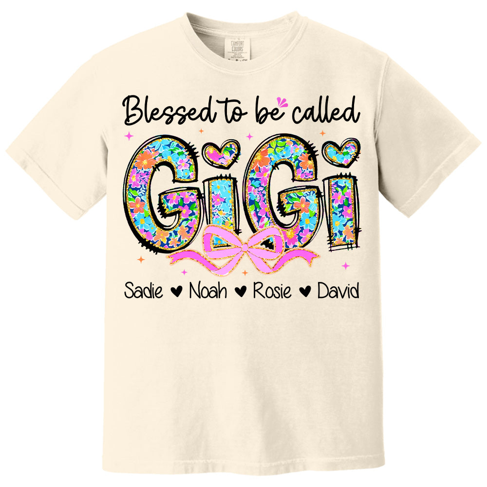 Personlized Blessed To Be Called Grandma Shirt, Custom Nickname and Kid T1807 NV01