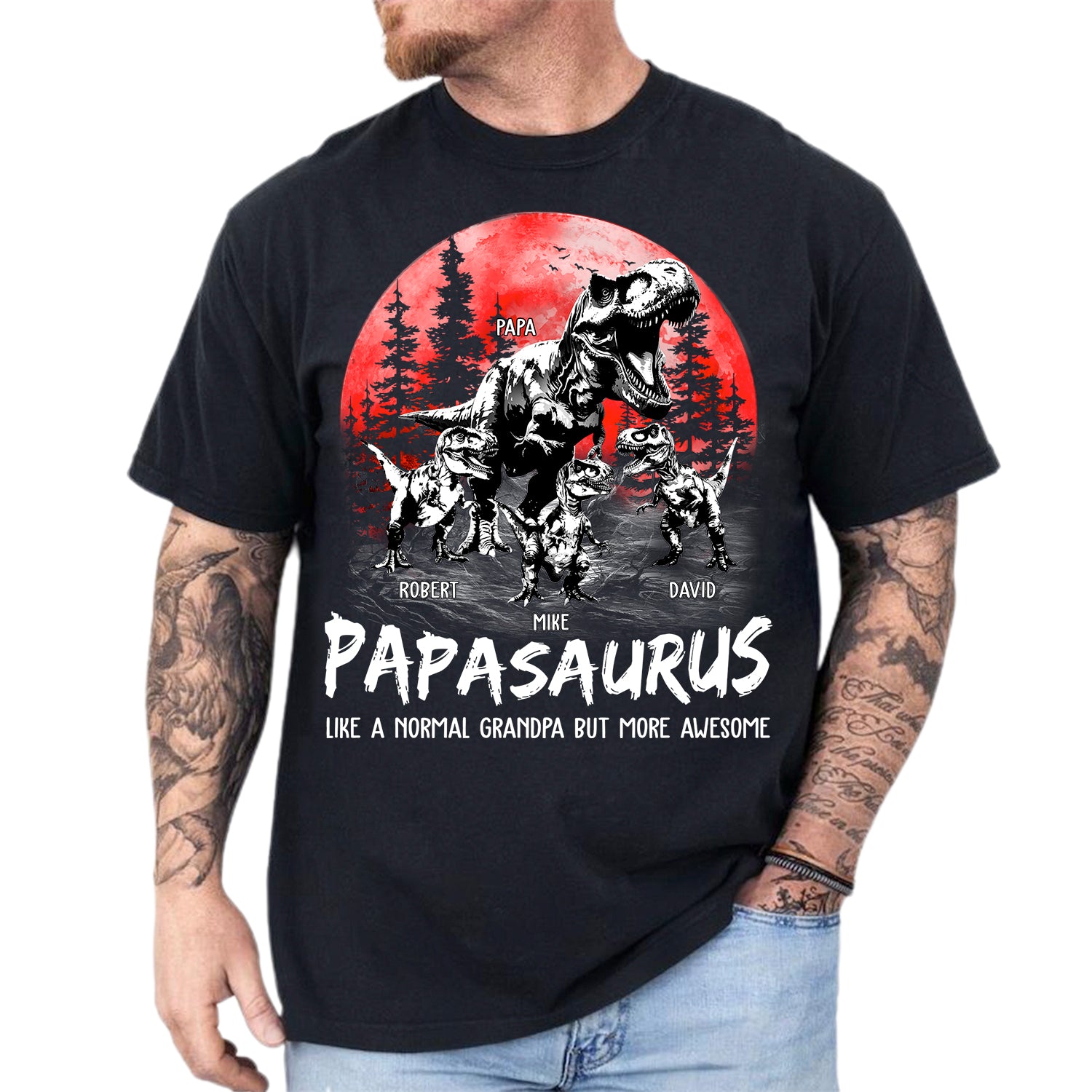 Custom Papasaurus Shirt, Father's Day Gift