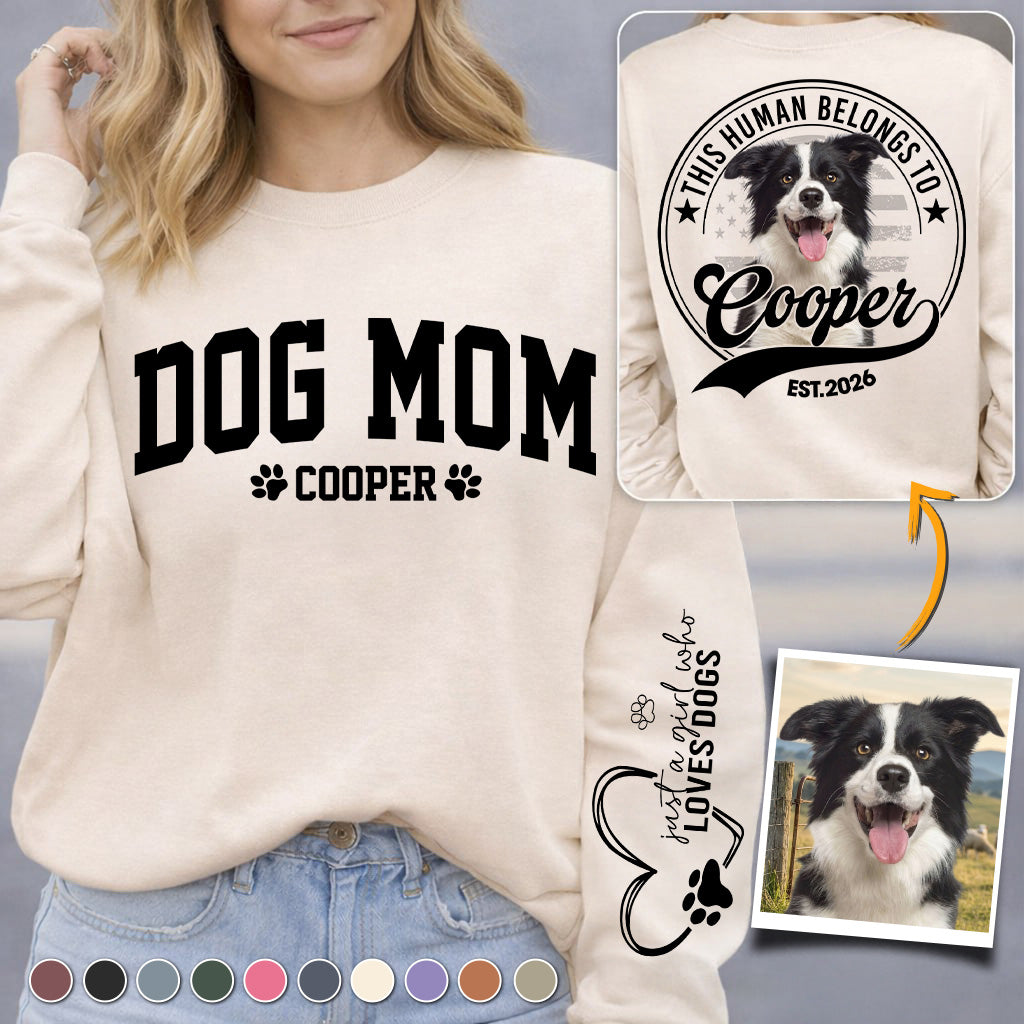 Personalized Dog Mom Shirt, This Human Belongs To, Gift For Dog Lover T1807c
