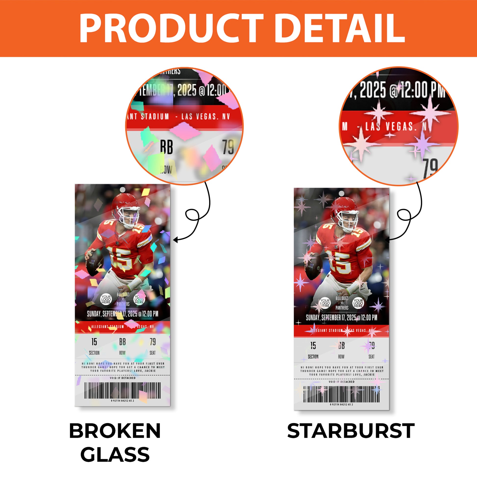 Custom Football Game Ticket Ornament, Gift for Football Lover A2110 Hv01