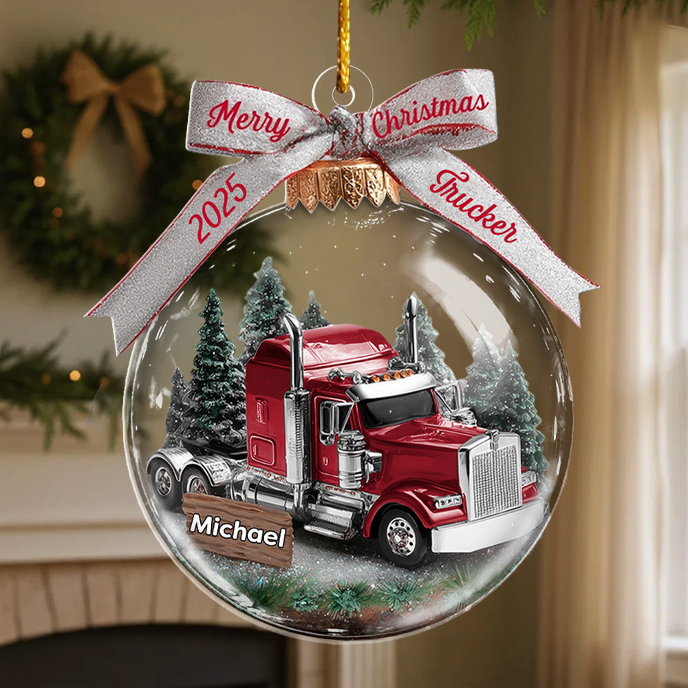 Personalized Trucker Ornament -  Gift For Truck Car Lovers A2110 Hv01