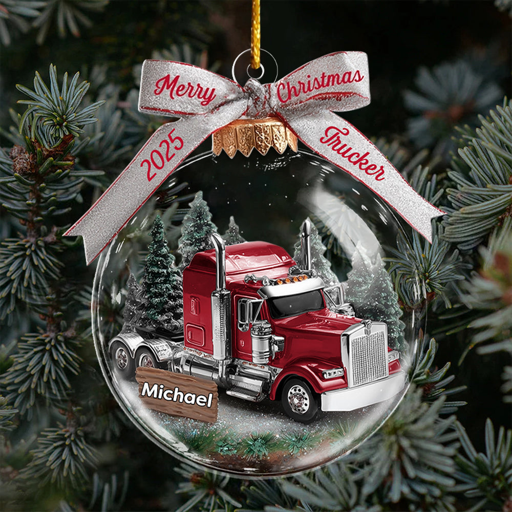 Personalized Trucker Ornament -  Gift For Truck Car Lovers A2110 Hv01