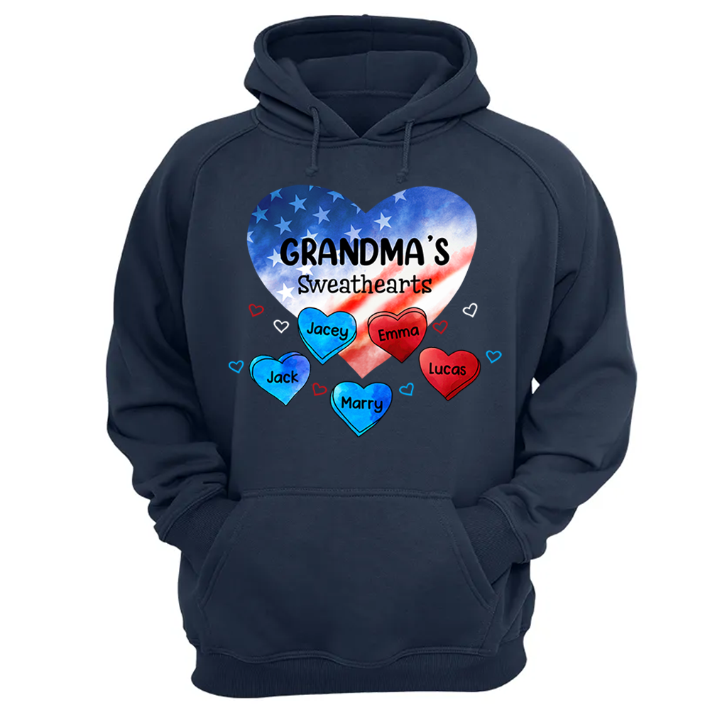 Custom Mom Grandma Sweat Heart 4th of July Shirt