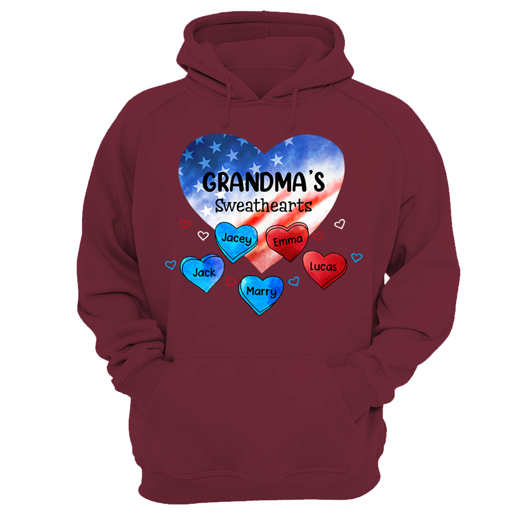 Custom Mom Grandma Sweat Heart 4th of July Shirt