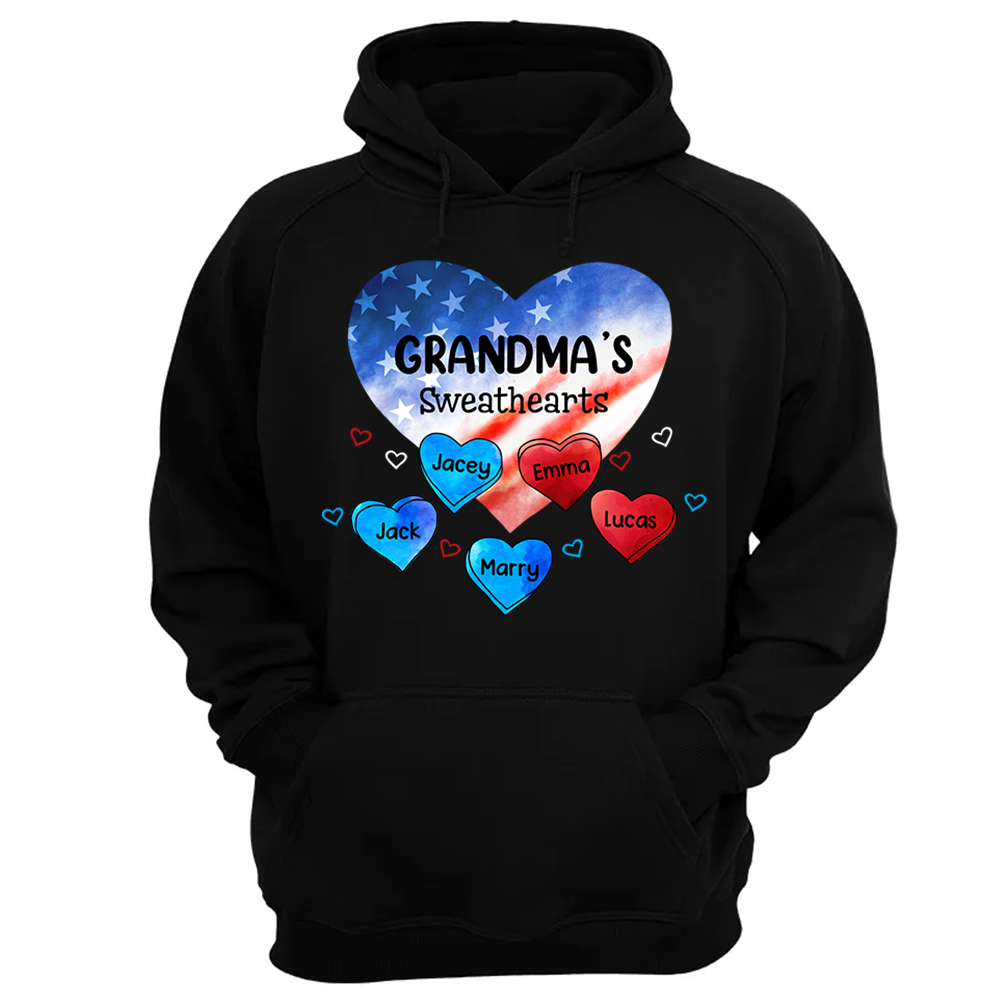Custom Mom Grandma Sweat Heart 4th of July Shirt