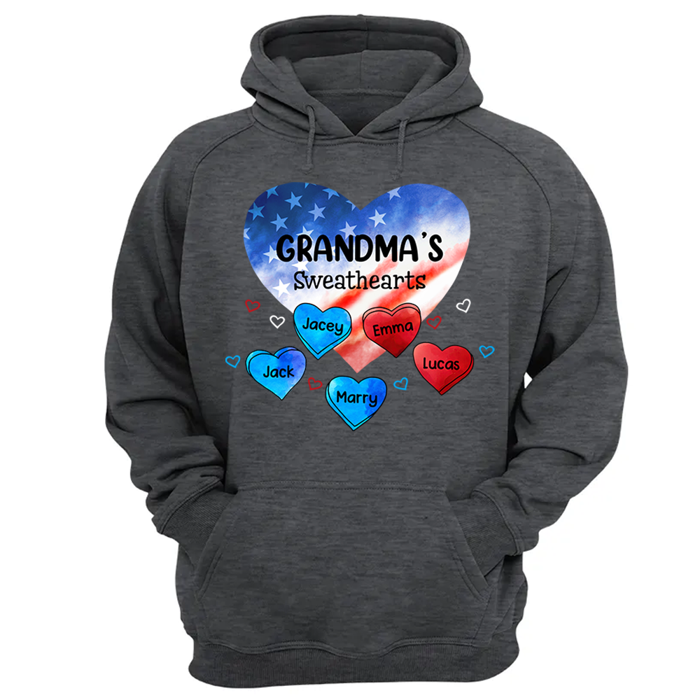 Custom Mom Grandma Sweat Heart 4th of July Shirt