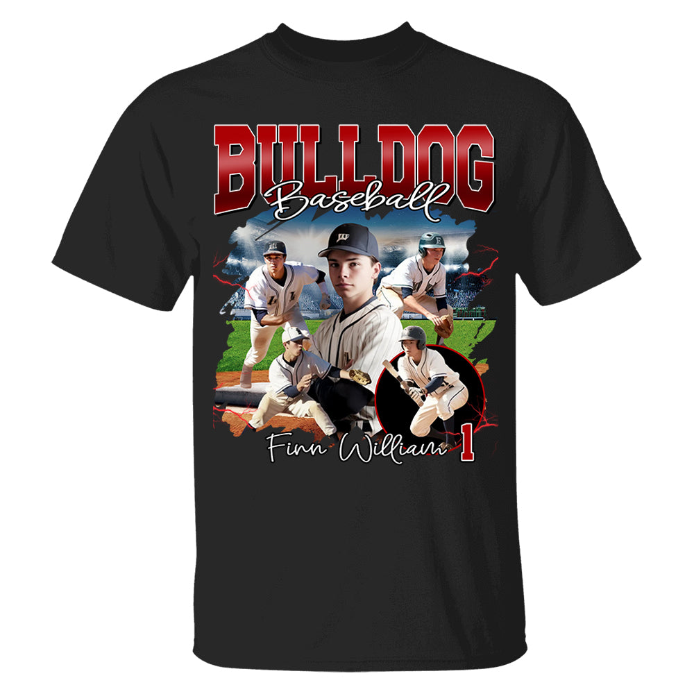 Custom Baseball Player Photo With Vintage Style Bootleg Shirt, Personalized Gift For Baseball Player A2110 Pt99