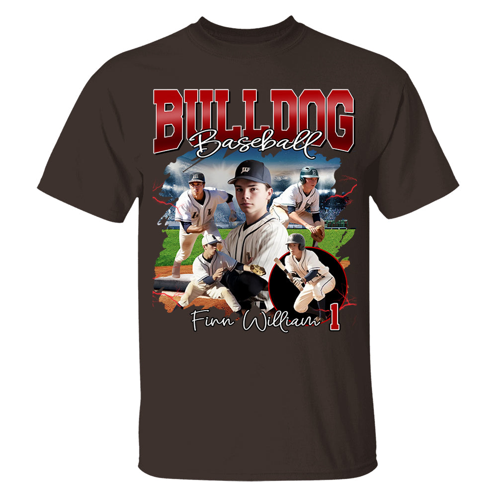 Custom Baseball Player Photo With Vintage Style Bootleg Shirt, Personalized Gift For Baseball Player A2110 Pt99