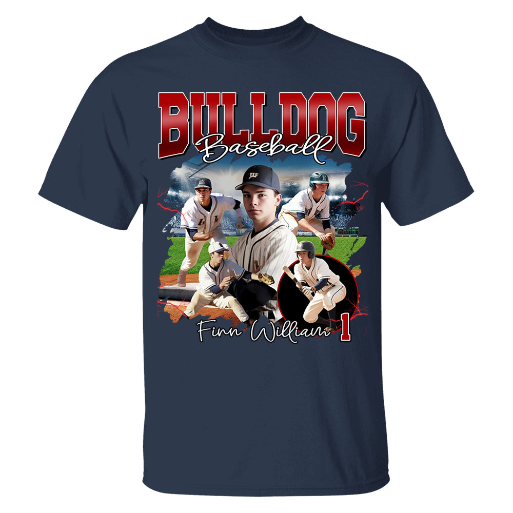 Custom Baseball Player Photo With Vintage Style Bootleg Shirt, Personalized Gift For Baseball Player A2110 Pt99