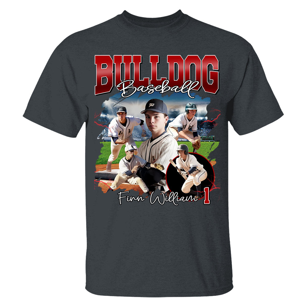 Custom Baseball Player Photo With Vintage Style Bootleg Shirt, Personalized Gift For Baseball Player A2110 Pt99