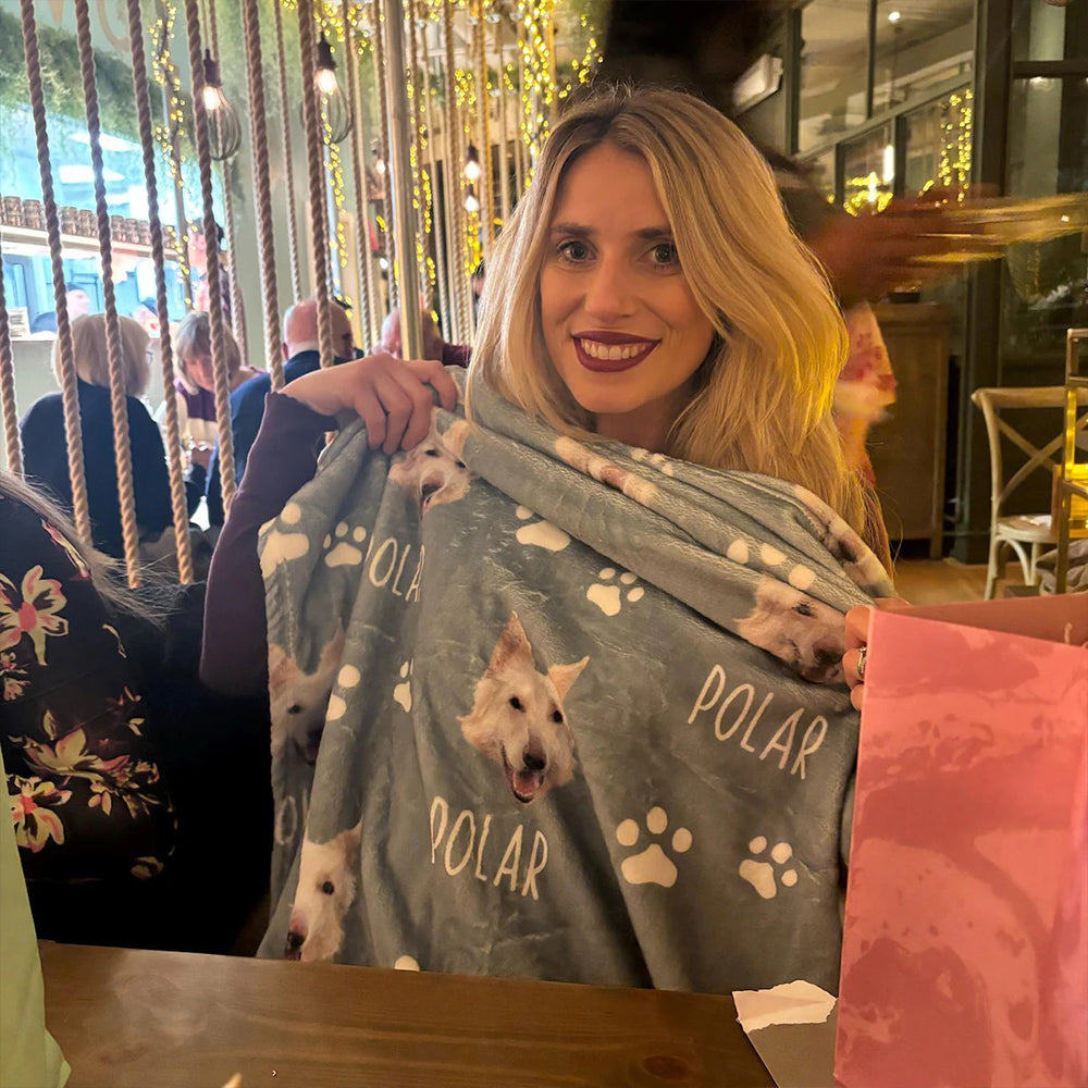 Personalized Dog Blanket with Name | Custom Photo Blanket for Dog | Custom Pet Photo Blanket | Personalized Dog Lover Gift | Gift for Pet