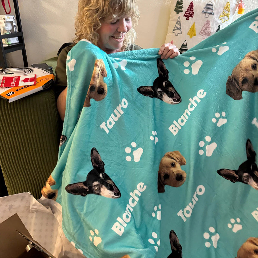 Personalized Dog Blanket with Name | Custom Photo Blanket for Dog | Custom Pet Photo Blanket | Personalized Dog Lover Gift | Gift for Pet