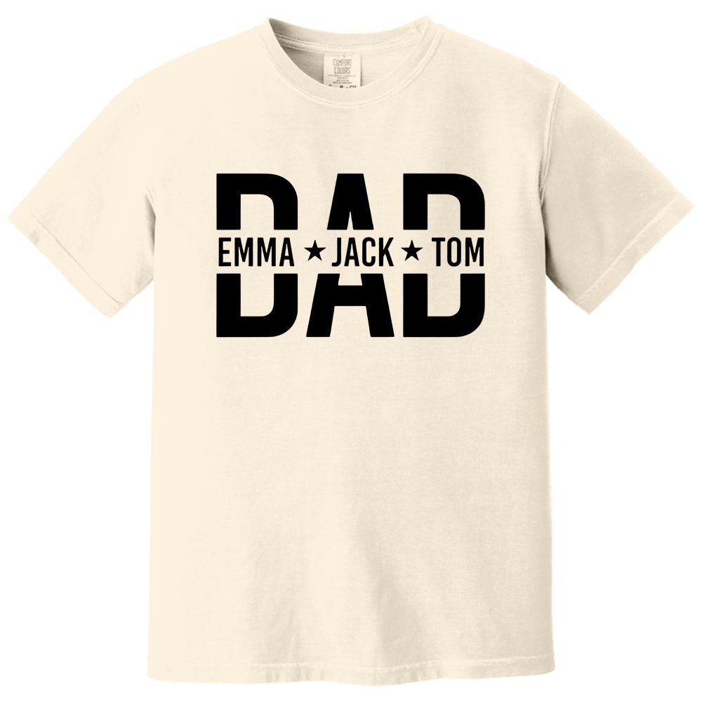 Custom Dad Shirt With Kids Names, Dad T-Shirt, Personalized Dad Shirt, Father's Day Shirt, New Dad Shirt, Daddy Shirt, Birthday Gift Dad Tee Hv01