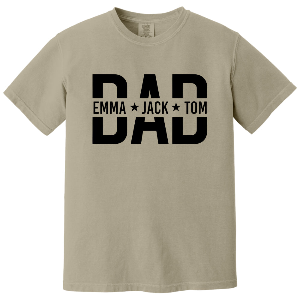 Custom Dad Shirt With Kids Names, Dad T-Shirt, Personalized Dad Shirt, Father's Day Shirt, New Dad Shirt, Daddy Shirt, Birthday Gift Dad Tee Hv01