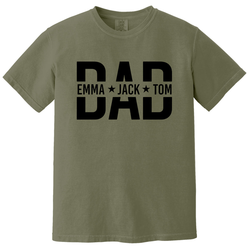 Custom Dad Shirt With Kids Names, Dad T-Shirt, Personalized Dad Shirt, Father's Day Shirt, New Dad Shirt, Daddy Shirt, Birthday Gift Dad Tee Hv01