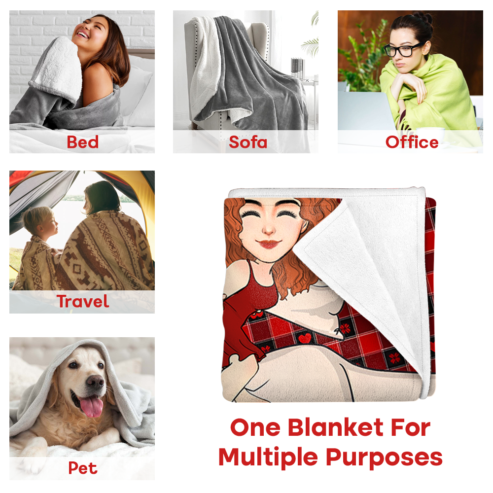 All I Want For Christmas Is You Naked Personalized Blanket For Couple