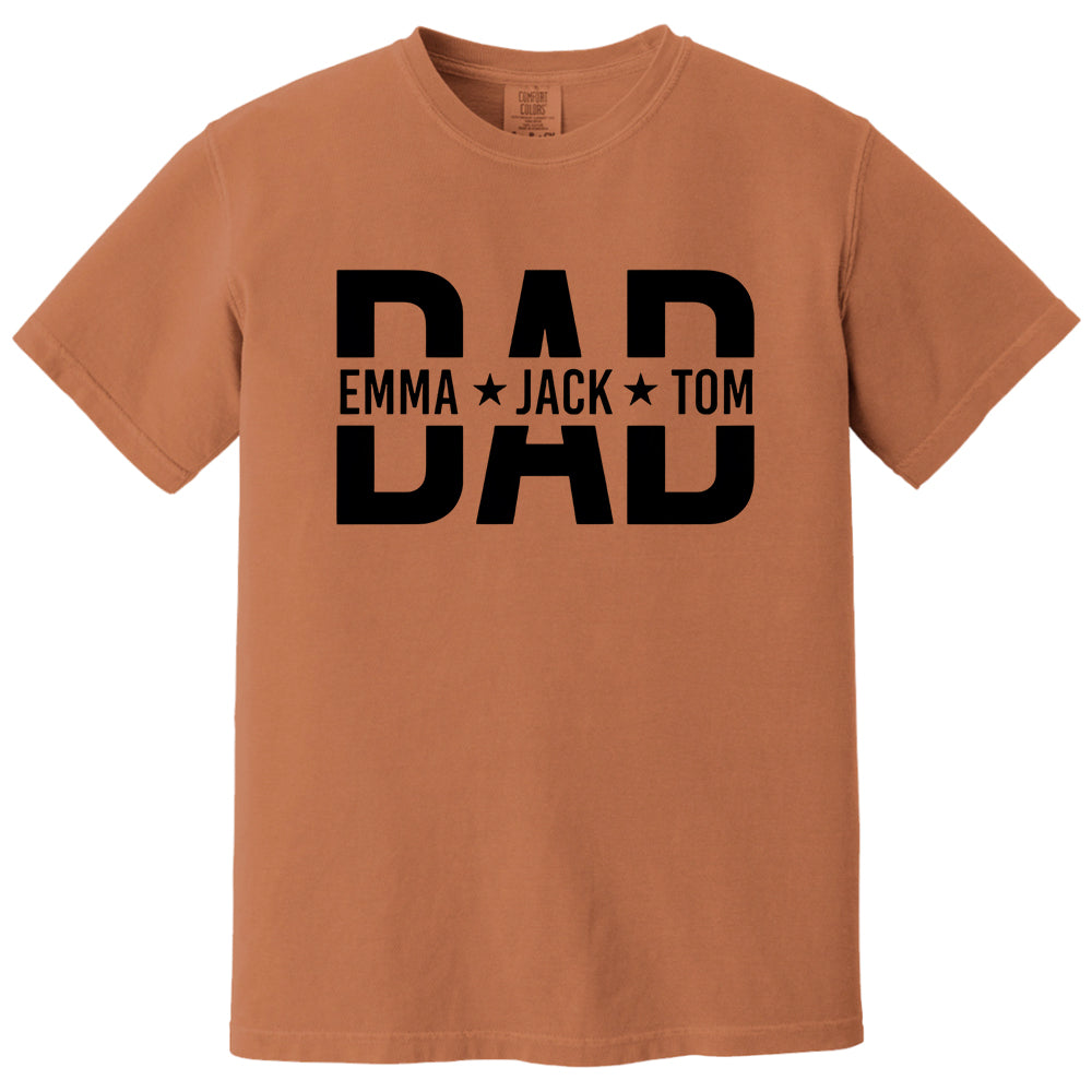 Custom Dad Shirt With Kids Names, Dad T-Shirt, Personalized Dad Shirt, Father's Day Shirt, New Dad Shirt, Daddy Shirt, Birthday Gift Dad Tee Hv01