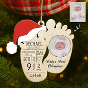 Baby's First Christmas Personalized Wooden Ornament Gift For New Baby T1807 Hv01