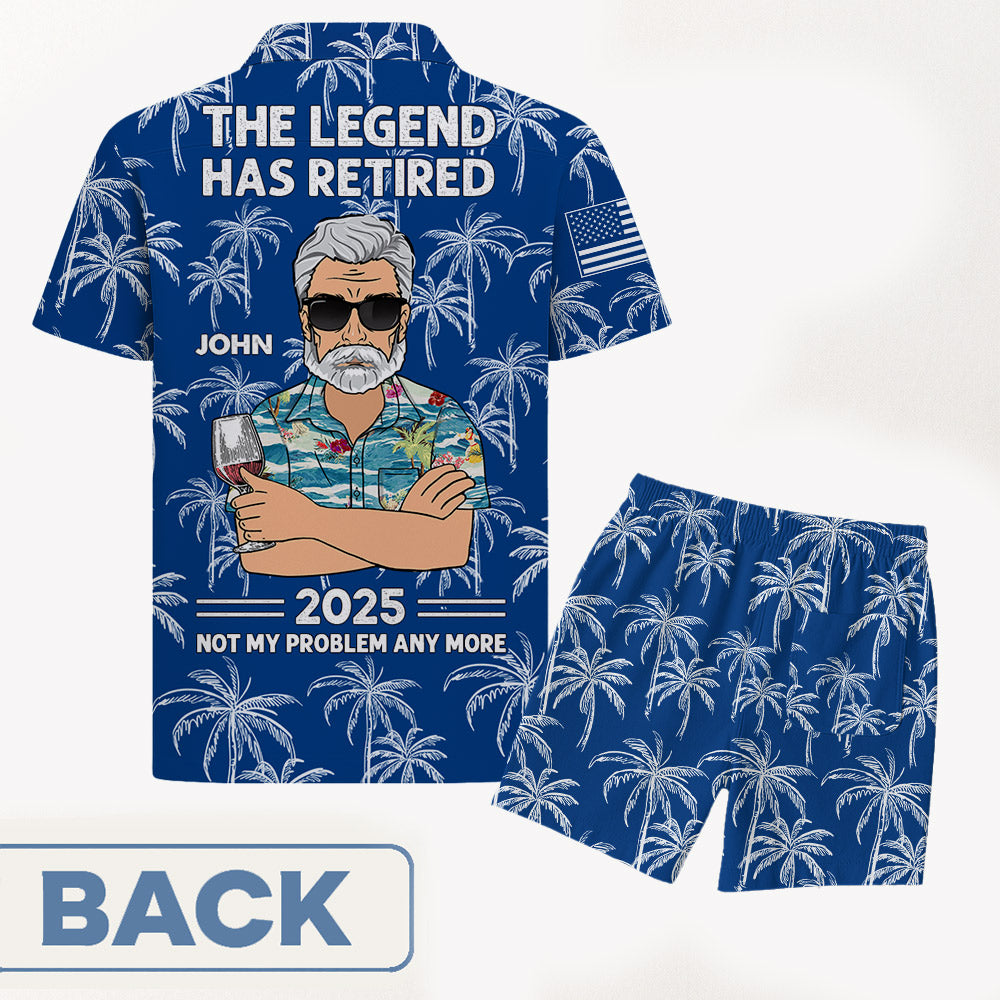 The Legend Has Retired, Not My Problem Any More Palm Tree Hawaiian Shirt Do98