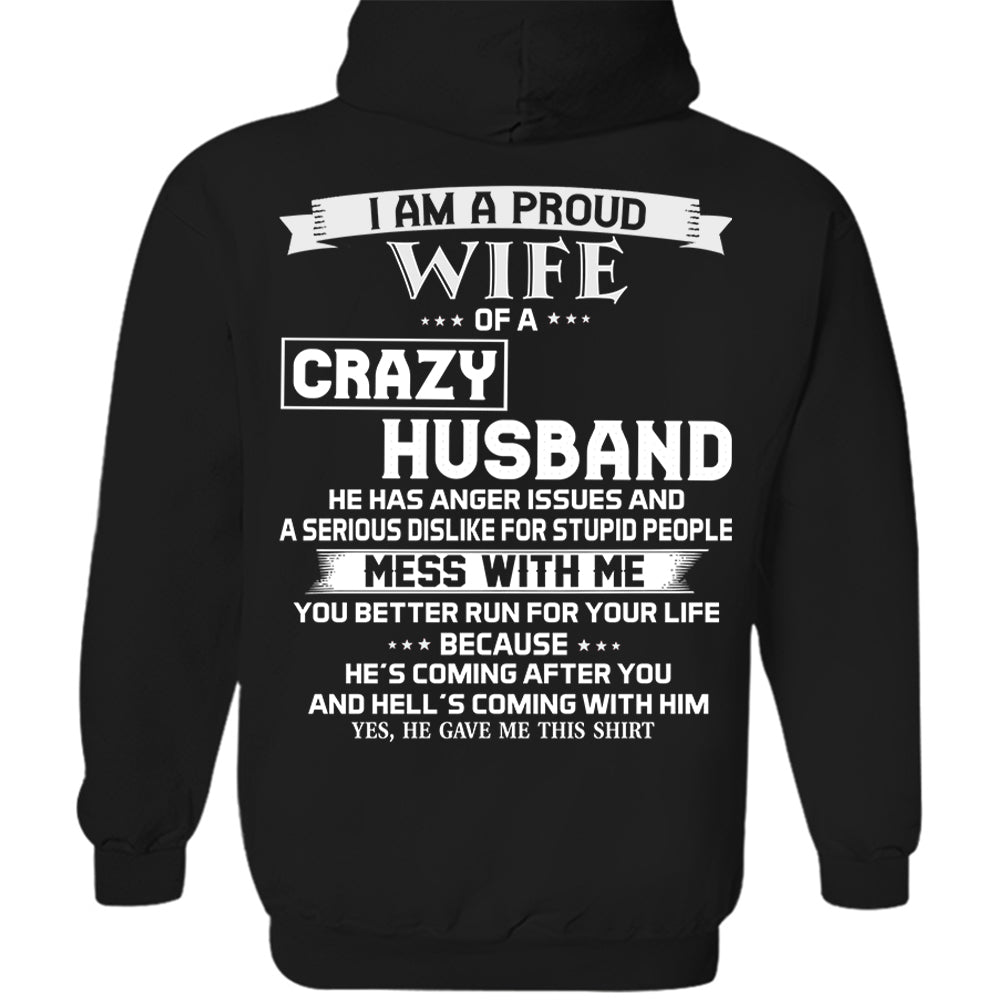 I Am A Proud Wife Of A Crazy Husband Shirt Perfect Gift For Wife