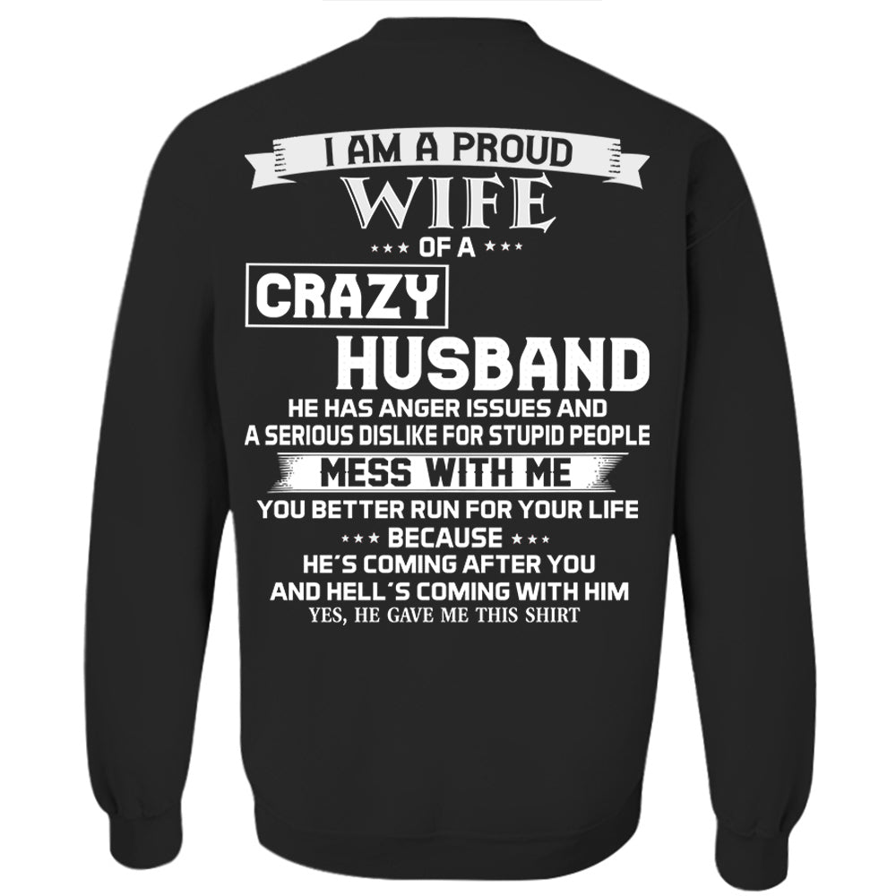 I Am A Proud Wife Of A Crazy Husband Shirt Perfect Gift For Wife