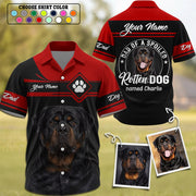 Dad Of A Spoiled Rotten Dog - Personalized Short Sleeve Silk Shirt - Custom Photo Dog Gift For Dog Lover T1807