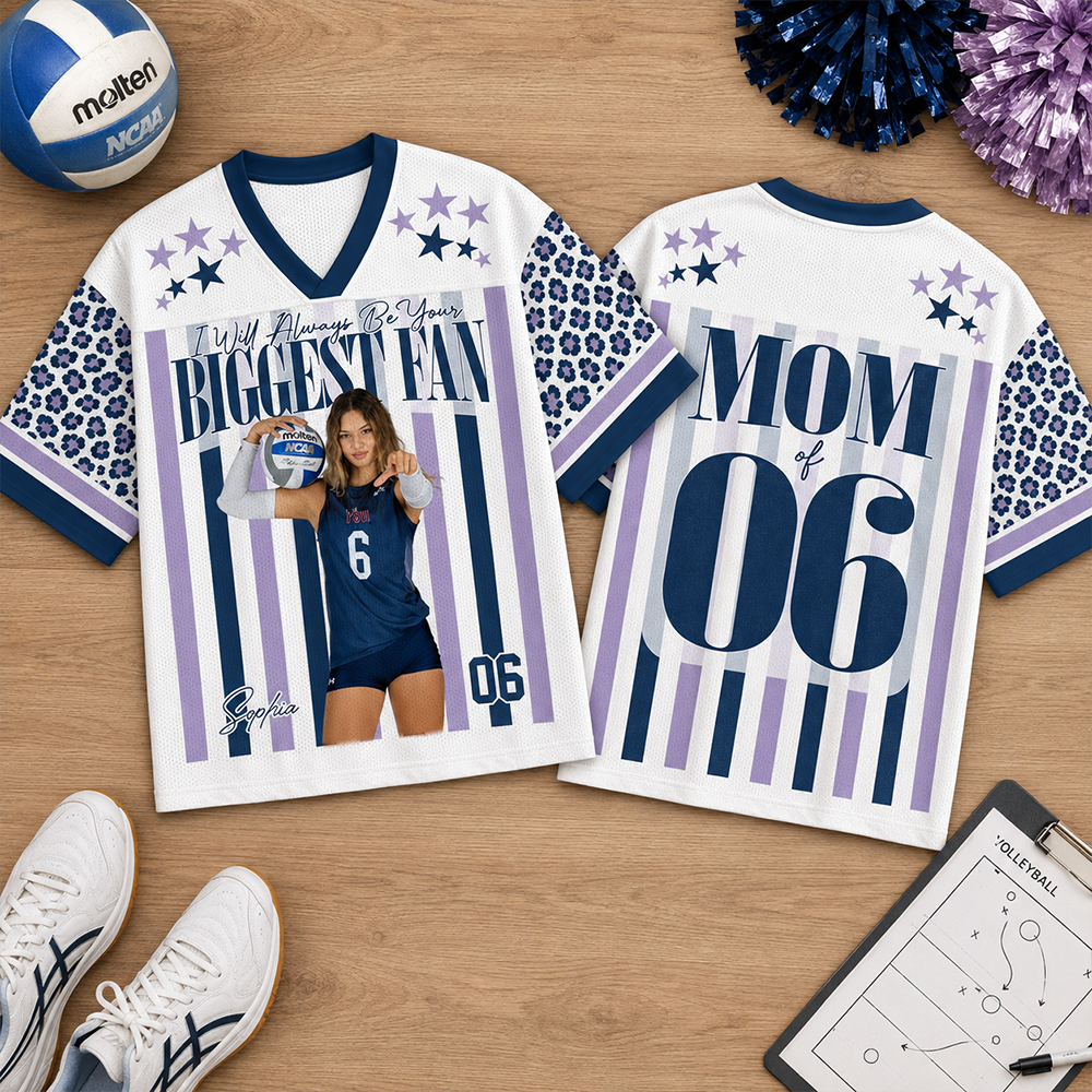 Personalized Volleyball Player Photo Shirt, Vintage Retro Bootleg “I Will Always Be Your Biggest Fan” Game Day Gift for Mom, Dad & Grandma Hv01