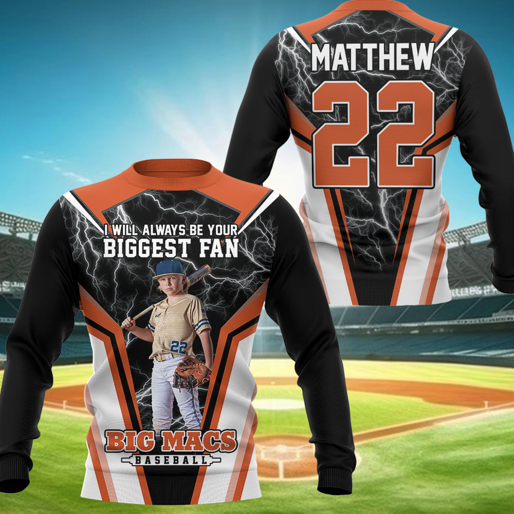 I Will Always Be Your Biggest Fan Personalized All Over Print Shirt For Baseball Mom Grandma Sport Family