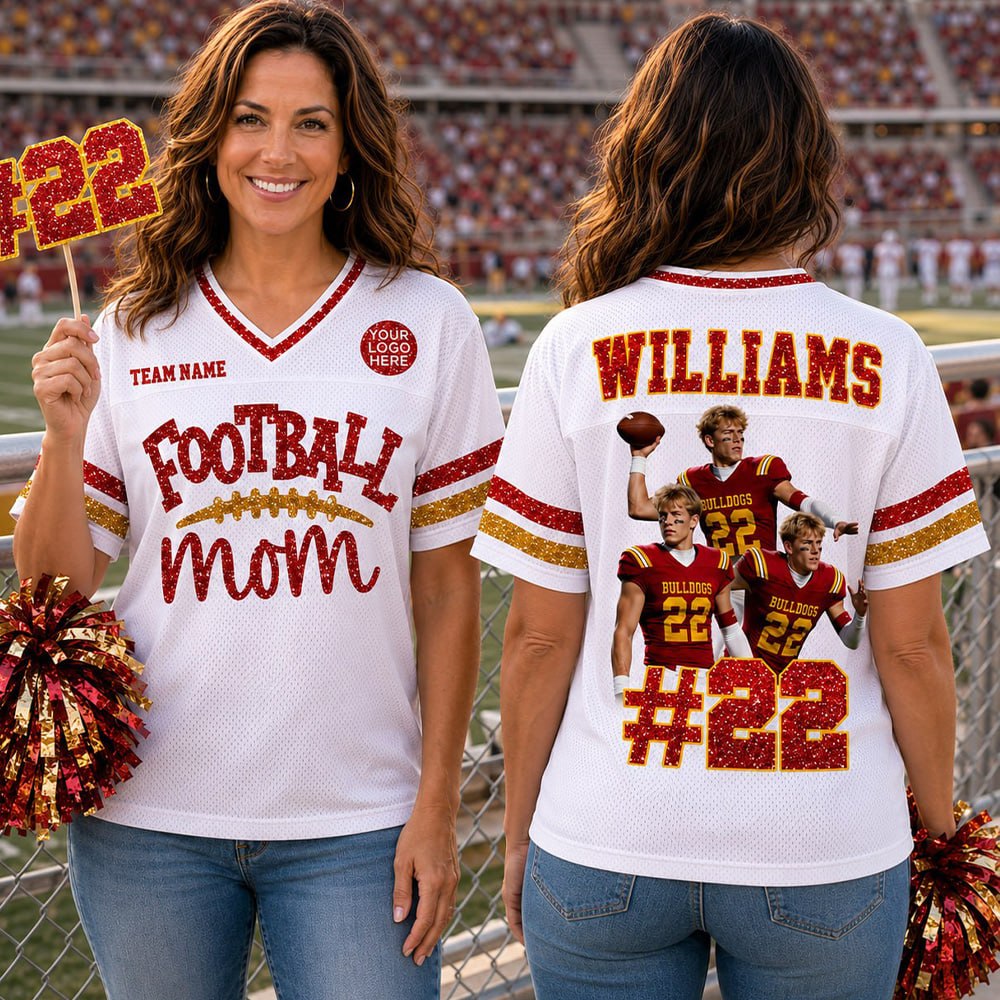 Football Mom Jersey - Personalized Shirt For Football Family Custom Photo Player NA04