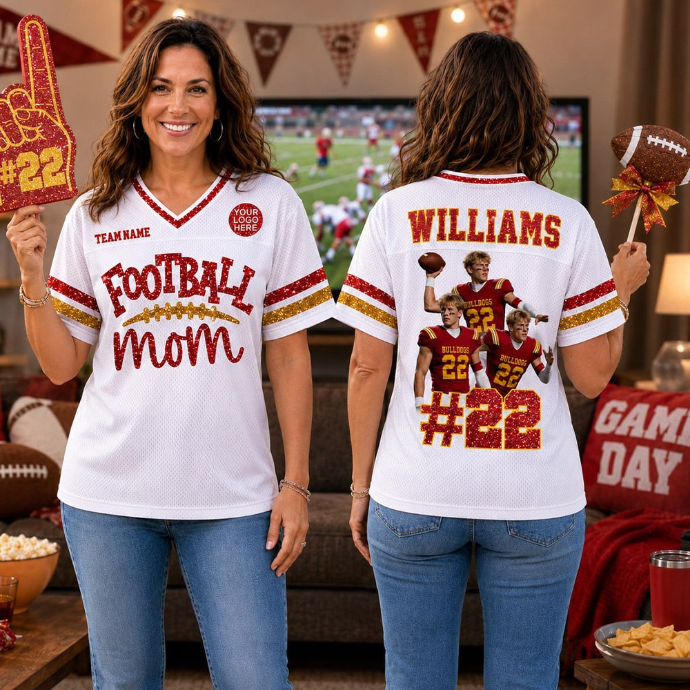 Football Mom Jersey - Personalized Shirt For Football Family Custom Photo Player NA04