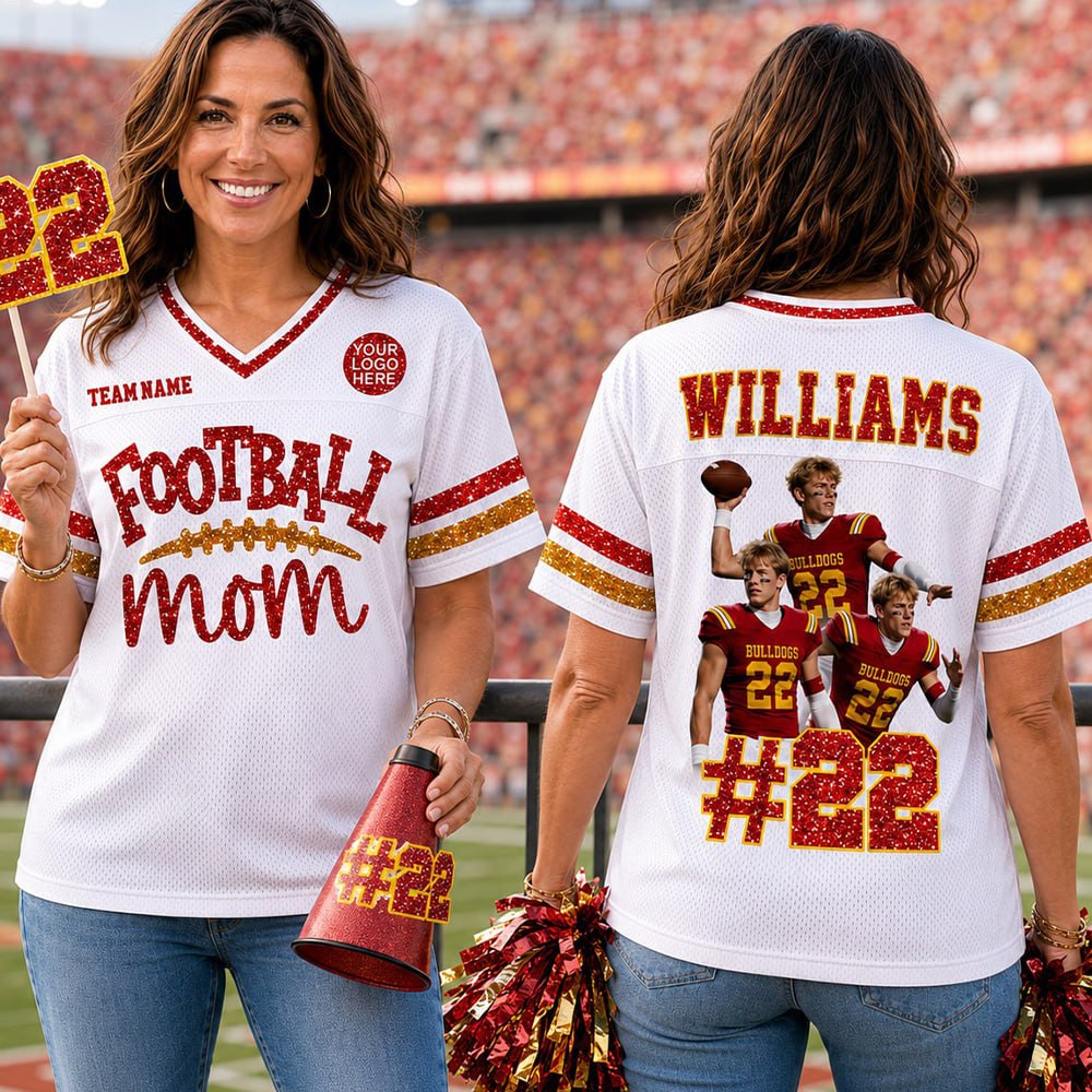 Football Mom Jersey - Personalized Shirt For Football Family Custom Photo Player NA04