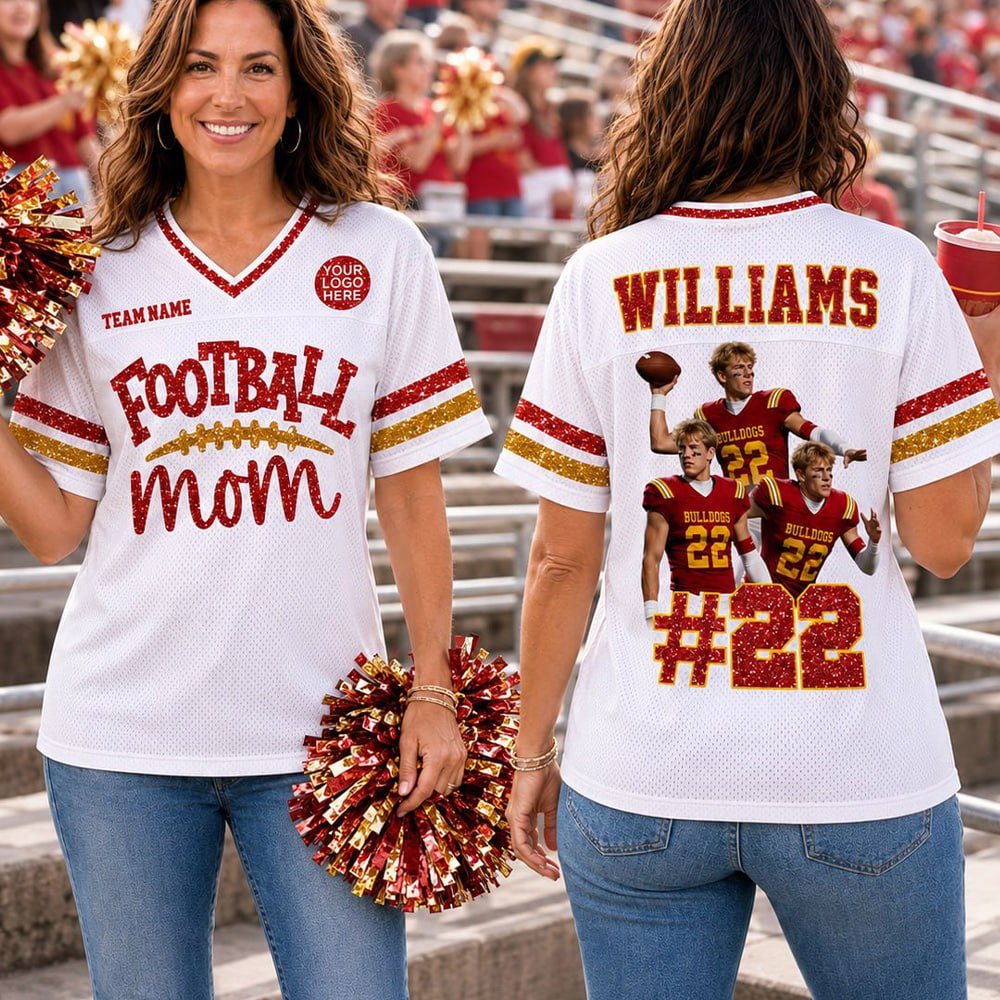 Football Mom Jersey - Personalized Shirt For Football Family Custom Photo Player NA04