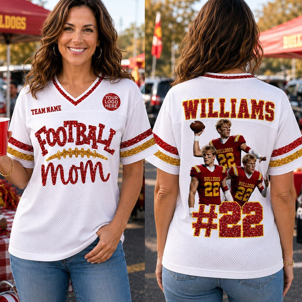 Football Mom Jersey - Personalized Shirt For Football Family Custom Photo Player NA04