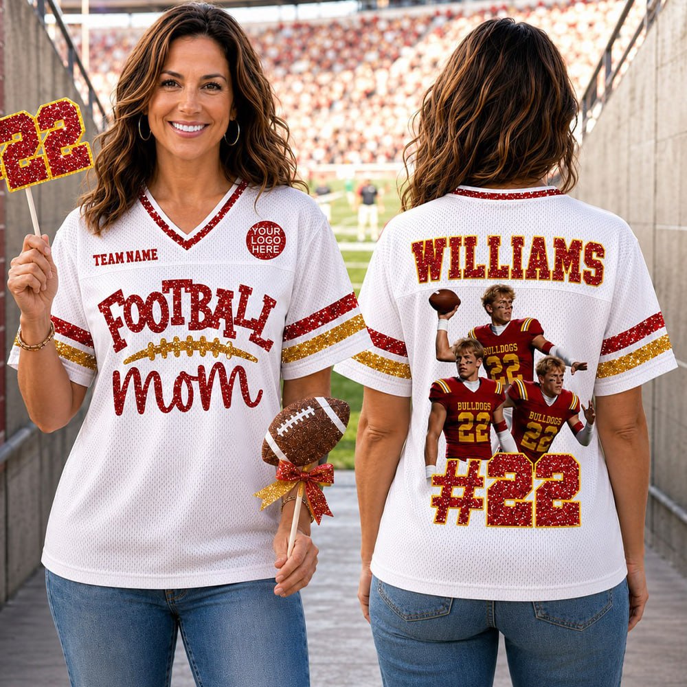 Football Mom Jersey - Personalized Shirt For Football Family Custom Photo Player NA04