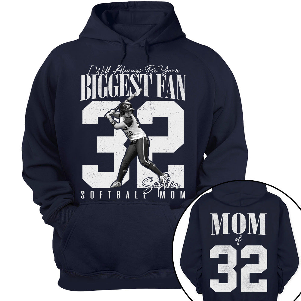 Softball Mom - I'll Always Be Your Biggest Fan - Custom Photo Player Softball Shirt T1807 T24