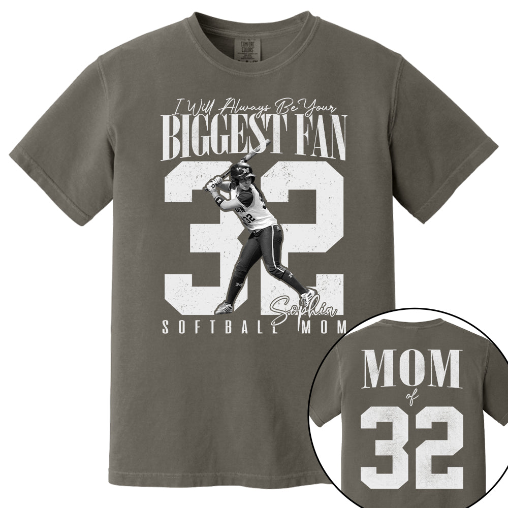 Softball Mom - I'll Always Be Your Biggest Fan - Custom Photo Player Softball Shirt T1807 T24