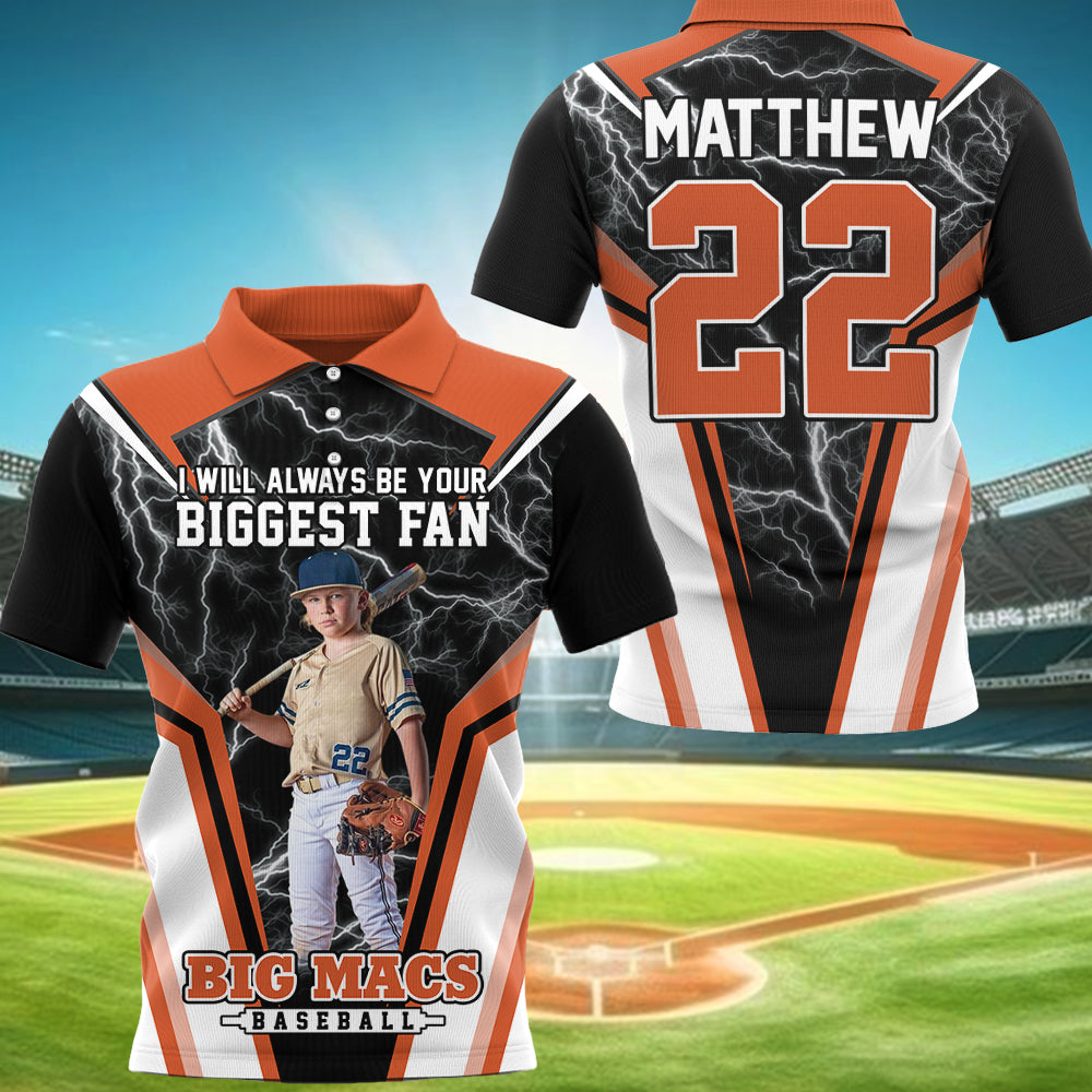 I Will Always Be Your Biggest Fan Personalized All Over Print Shirt For Baseball Mom Grandma Sport Family